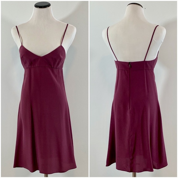 FENDI Silk Chiffon Dress w/ Aubergine Slip IT42 - Picture 3 of 8